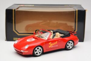 Porsche 911 993 Carrera Kabriolet Červený Bburago 1:18 3090 Kov – obrázek 8 z 8