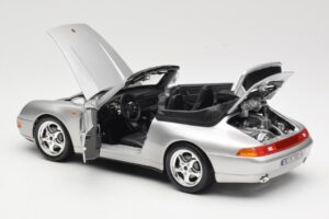 Porsche 911 993 Carrera Kabriolet Stříbrný Bburago 1:18 18-12039 Kov – obrázek 5 z 8