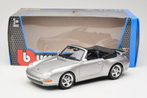 Porsche 911 993 Carrera Kabriolet Stříbrný Bburago 1:18 18-12039 Kov – obrázek 8 z 8