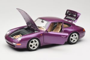 Porsche 911 993 Carrera Fialový Bburago 1:18 3060-M2 Kov – obrázek 2 z 8
