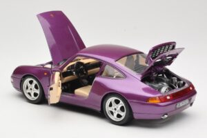 Porsche 911 993 Carrera Fialový Bburago 1:18 3060-M2 Kov – obrázek 5 z 8