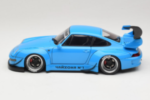Porsche 911 993 RWB Nebesky Modrý Gun Grey Wheels AUTOart 1:18 78152 Kompozit – obrázek 4 z 8
