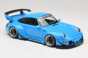 Porsche 911 993 RWB Nebesky Modrý Gun Grey Wheels AUTOart 1:18 78152 Kompozit – obrázek 6 z 8