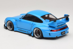 Porsche 911 993 RWB Nebesky Modrý Gun Grey Wheels AUTOart 1:18 78152 Kompozit – obrázek 7 z 8