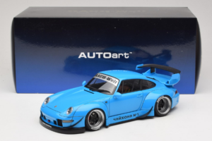 Porsche 911 993 RWB Nebesky Modrý Gun Grey Wheels AUTOart 1:18 78152 Kompozit – obrázek 8 z 8