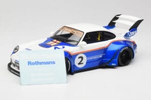 Porsche 911 993 RWB X Liberty Walk Bílý S Modrou GT Spirit 1:18 GT530 Pryskyřice – obrázek 6 z 8