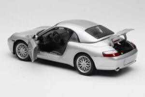 Porsche 911 996 Carrera Kabriolet Stříbrný Hot Wheels 1:18 213595 Kov – obrázek 5 z 8
