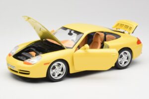 Porsche 911 996 Carrera Žlutý Bburago 1:18 30085-M1 Kov – obrázek 2 z 8