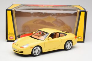 Porsche 911 996 Carrera Žlutý Bburago 1:18 30085-M1 Kov – obrázek 8 z 8