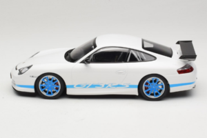Porsche 911 996 GT3 RS Bílý Modré Pruhy Minichamps 1:18 155062021 Kov – obrázek 3 z 6