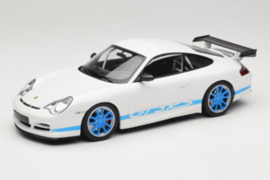 Porsche 911 996 GT3 RS Bílý Modré Pruhy Minichamps 1:18 155062021 Kov