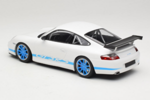 Porsche 911 996 GT3 RS Bílý Modré Pruhy Minichamps 1:18 155062021 Kov – obrázek 5 z 6
