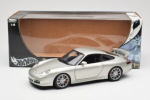 Porsche 911 996 GT3 Stříbrný Hot Wheels 1:18 C2590 Kov – obrázek 8 z 8