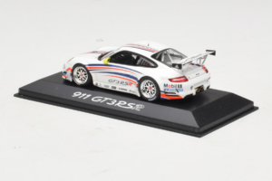 Porsche 911 997 GT3 RSR Bílý s Modrými a Oranžovými Pruhy 2007 Minichamps 1:43 WAP02000618 Kov – obrázek 3 z 4