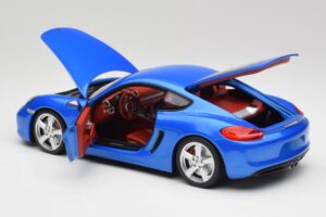 Porsche Cayman 981 S Aqua Modrá Metalíza Minichamps 1:18 110062221 Kov – obrázek 5 z 8