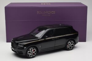 Rolls-Royce Cullinan Černý S Gold Coachline & Shadow Wheels OEM 1:18 028-15A Kov – obrázek 8 z 8