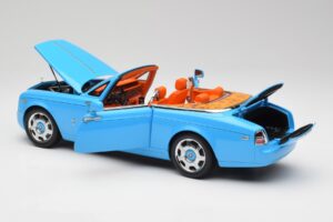 Rolls-Royce Phantom Drophead Coupe Powder Modrý Kyosho 1:18 08871BL Kov – obrázek 7 z 10