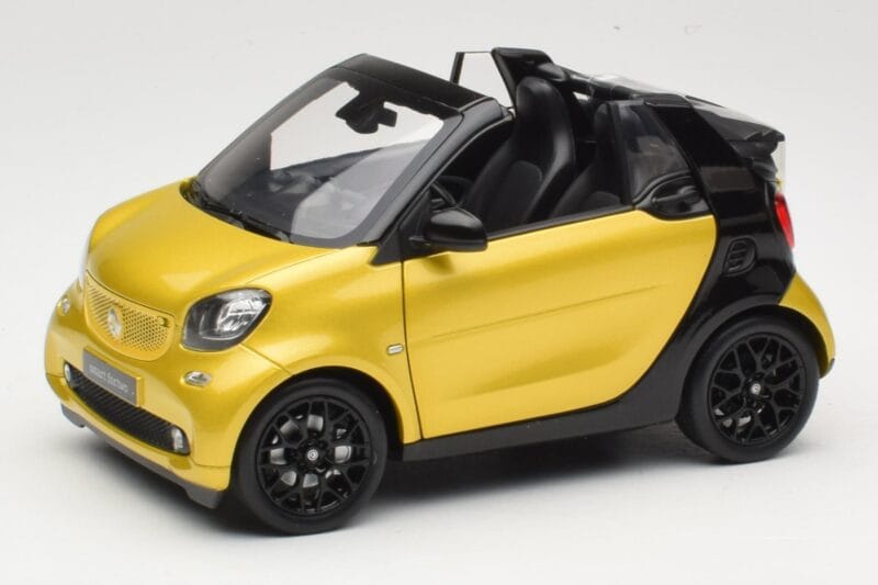 Smart Fortwo 453 Kabriolet Černý A Žlutý Norev 1:18 B66960289 Kov