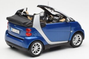 Smart Fortwo W451 Kabriolet Modrý Stříbrný Minichamps 1:18 Q0022565V001C80Q00 Kov – obrázek 3 z 8