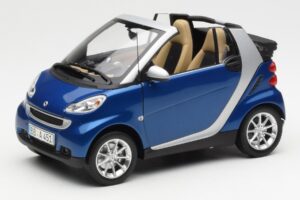 Smart Fortwo W451 Kabriolet Modrý Stříbrný Minichamps 1:18 Q0022565V001C80Q00 Kov