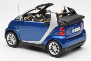 Smart Fortwo W451 Kabriolet Modrý Stříbrný Minichamps 1:18 Q0022565V001C80Q00 Kov – obrázek 7 z 8