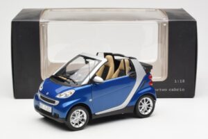 Smart Fortwo W451 Kabriolet Modrý Stříbrný Minichamps 1:18 Q0022565V001C80Q00 Kov – obrázek 8 z 8
