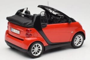 Smart Fortwo W451 Kabrio Červený Černý Minichamps 1:18 150036333 Kov – obrázek 3 z 8