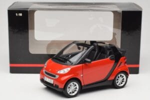 Smart Fortwo W451 Kabrio Červený Černý Minichamps 1:18 150036333 Kov – obrázek 8 z 8