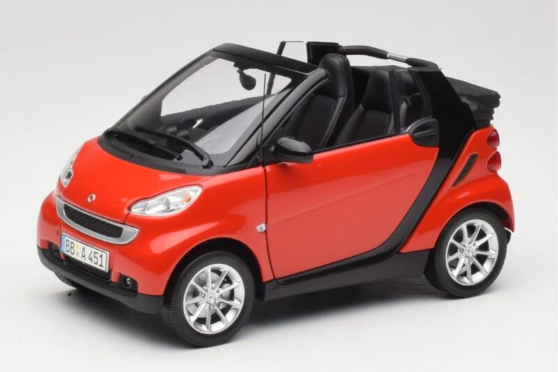 Smart Fortwo W451 Kabrio Červený Černý Minichamps 1:18 150036333 Kov