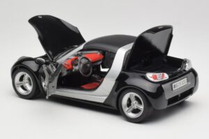 Smart Roadster Černý Bburago 1:18 34099-M1 Kov – obrázek 5 z 8