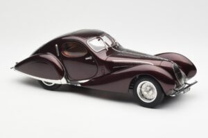Talbot-Lago T150 C-SS Figoni & Falaschi Teardrop Tmavá Bordeaux Metalíza CMC 1:18 M-179 Kov – obrázek 6 z 6