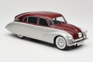 Tatra 87 Stříbrný & Tmavě Červený MCG 1:18 MCG18067 Kov – obrázek 4 z 6