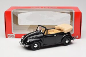 Volkswagen Brouk Kabriolet Černý Maisto 1:18 37800-M6 Kov – obrázek 8 z 8
