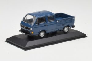 Volkswagen T3 Double Cab Flatbed Modrý Minichamps 1:43 400055260 Kov – obrázek 3 z 4