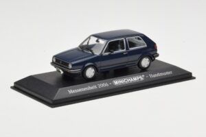 Volkswagen Golf Mk2 Modrý Výstavní Vzorek Minichamps 1:43 GOLFHANDMUSTER Kov – obrázek 2 z 4
