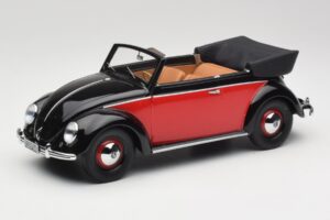 Volkswagen Beetle Kabriolet Černý & Červený Minichamps 1:18 107054132 Pryskyřice