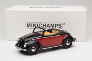 Volkswagen Beetle Hebmuller Kabriolet Černý & Červený Minichamps 1:18 107054230 Pryskyřice – obrázek 6 z 6