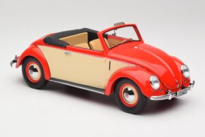 Volkswagen Beetle Hebmuller Kabriolet Červený & Krémový Minichamps 1:18 107054231 Pryskyřice – obrázek 4 z 6