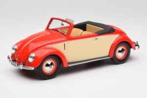 Volkswagen Beetle Hebmuller Kabriolet Červený & Krémový Minichamps 1:18 107054231 Pryskyřice