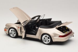 Porsche 911 964 Turbo Look Kabriolet Zermatt Silver Norev 1:18 187140 Kov – obrázek 5 z 8