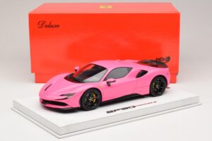 Ferrari SF90 Pack Fiorano Lesklý Qatar Pink BBR 1:18 RACELINE137 Pryskyřice – obrázek 7 z 7