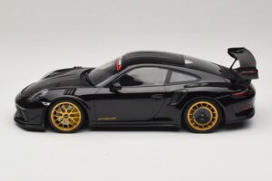 Porsche 911 992 GT3 RS Manthey Racing Černý se Zlatými Ráfky Minichamps 1:18 MR-911-GT3RS-1804 Kov – obrázek 3 z 6