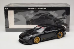 Porsche 911 992 GT3 RS Manthey Racing Černý se Zlatými Ráfky Minichamps 1:18 MR-911-GT3RS-1804 Kov – obrázek 6 z 6