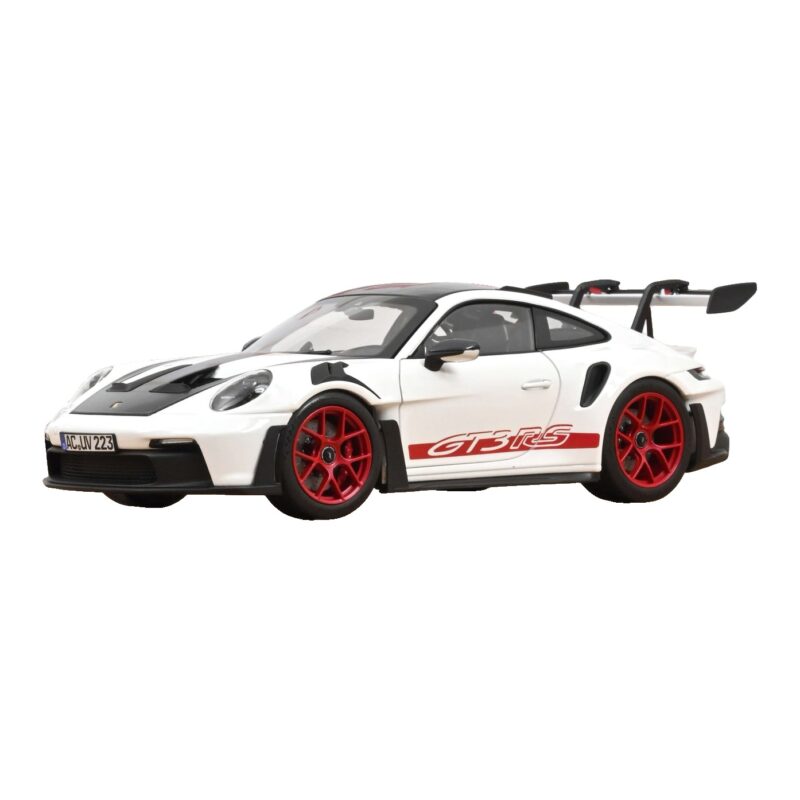 Porsche 911 992 GT3 RS Weissach Package Bílý Pyro Red Norev 1:18 187373 Kov