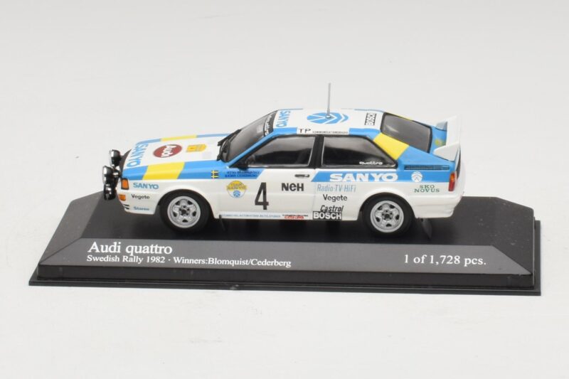 Audi Quattro #4 S. Blomqvist / B. Cederberg Rally Sweden Winner 1982 Minichamps 1:43 430821904 Kov