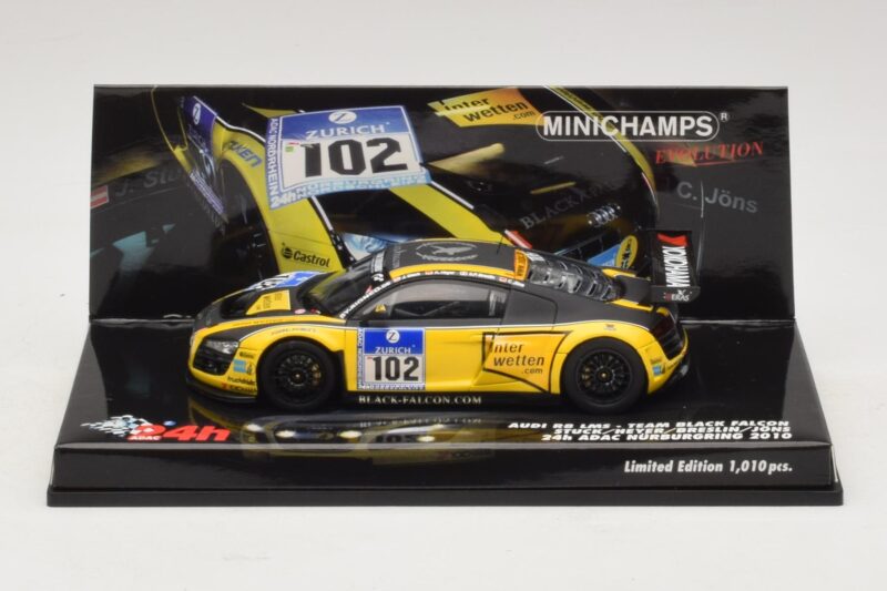 Audi R8 LMS GT3 #102 H-J. Stuck / H. Heyer Black Falcon 24 Hours of Nurburgring 2010 Minichamps 1:43 Audi R8 LMS GT3 #102 H-J. Stuck / H. Heyer Black Falcon 24 Hours of Nurburgring 2010 Minichamps 1:43 437101912 Kov
