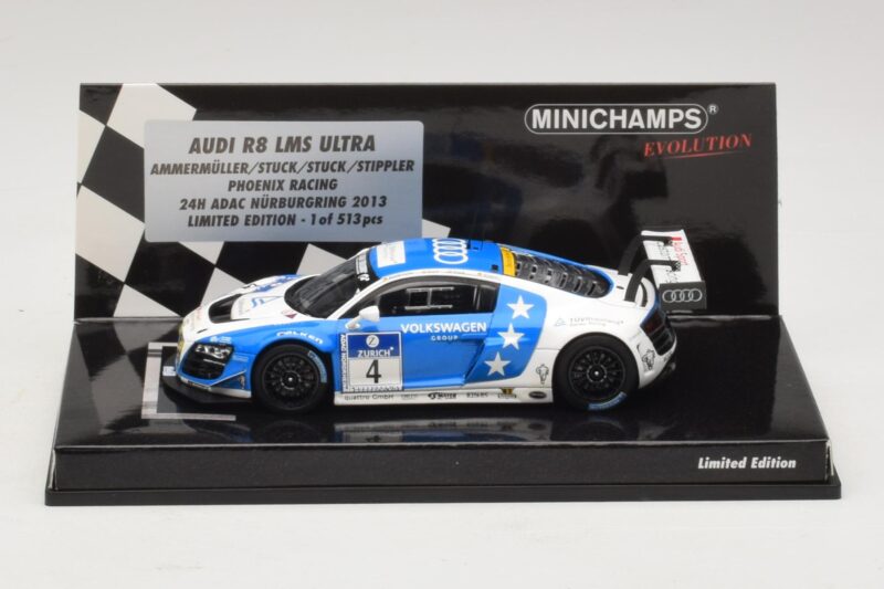 Audi R8 LMS Ultra #4 Phoenix Racing Ammermuller / H-J. Stuck 24 Hours of Nurburgring 2013 Minichamps 1:43 437131304 Kov