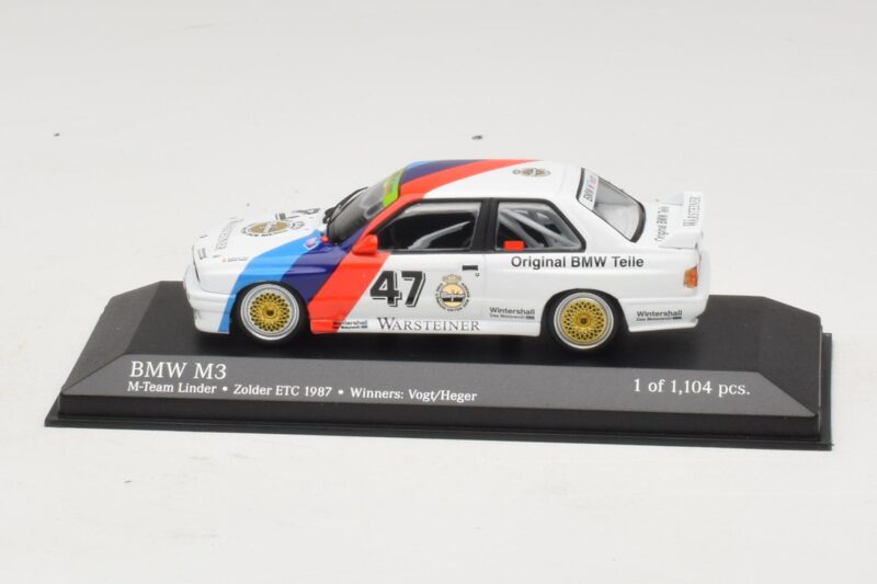BMW M3 E30 M-Team Linder #47 Vogt / Herger Winners ETC Zolder 1987 Minichamps 1:43 430872047 Kov