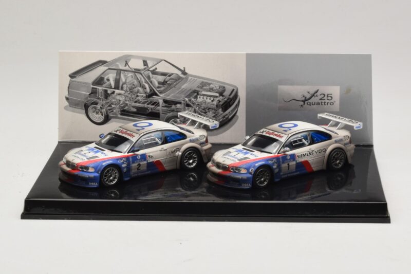 BMW M3 GTR Schnitzer Motorsport J. Müller / D. Müller / H-J. Stuck / P. Lamy Nürburgring 24 Hours Vítězná Edice Set 2004 Minichamps 1:43 BMW M3 GTR Schnitzer Motorsport J. Müller / D. Müller / H-J. Stuck / P. Lamy Nürburgring 24 Hours Vítězná Edice Set 2004 Mini