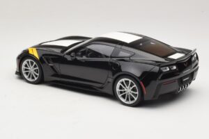 Chevrolet Corvette C7 Grand Sport Černá s Bílými Pruhy AUTOart 1:18 71273 Kompozit – obrázek 7 z 8